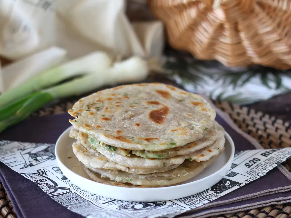 Tortitas chinas con cebolleta- Scallion pancakes - foto 3
