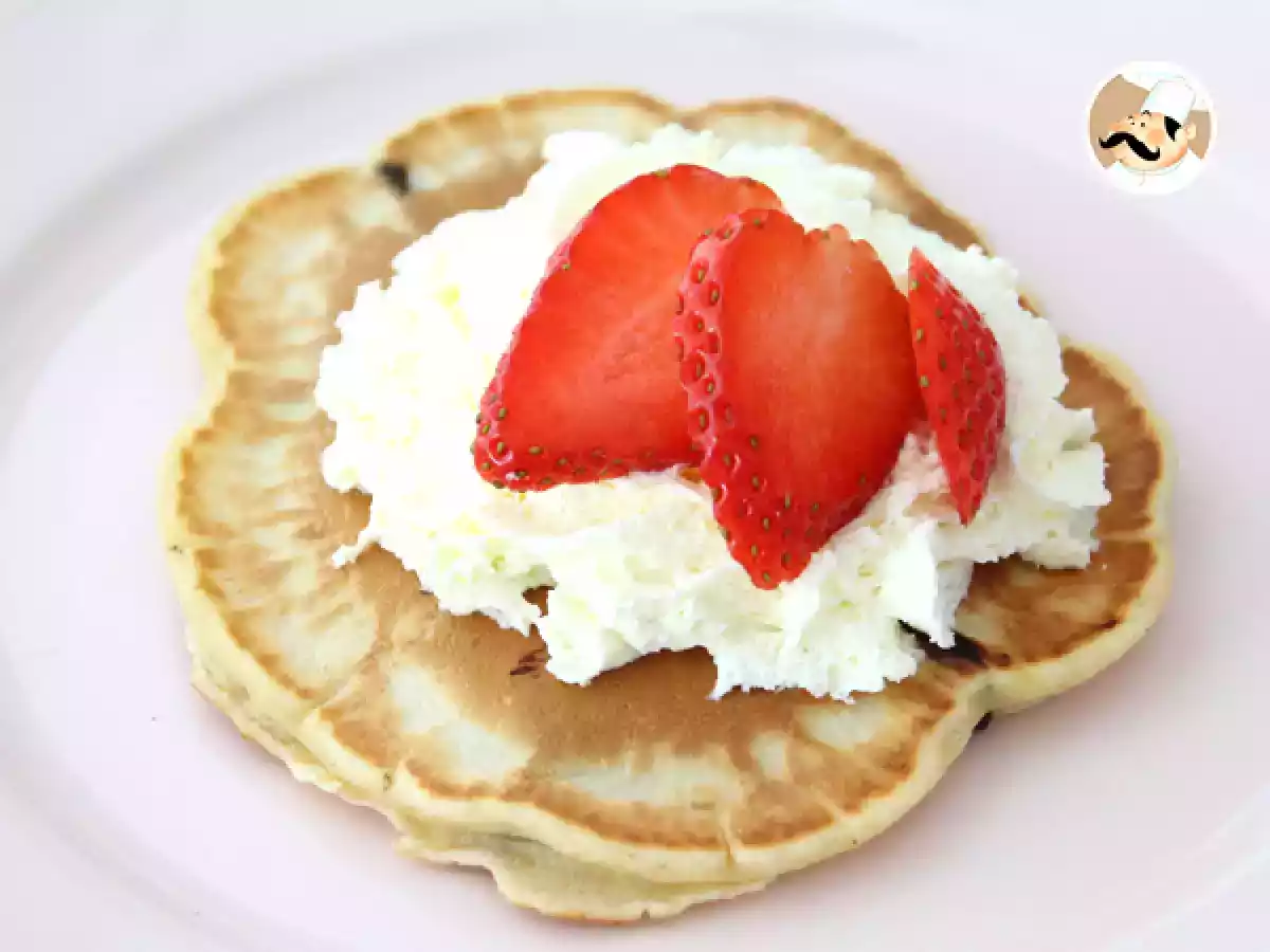 Tortitas con pepitas de chocolate. Pancakes