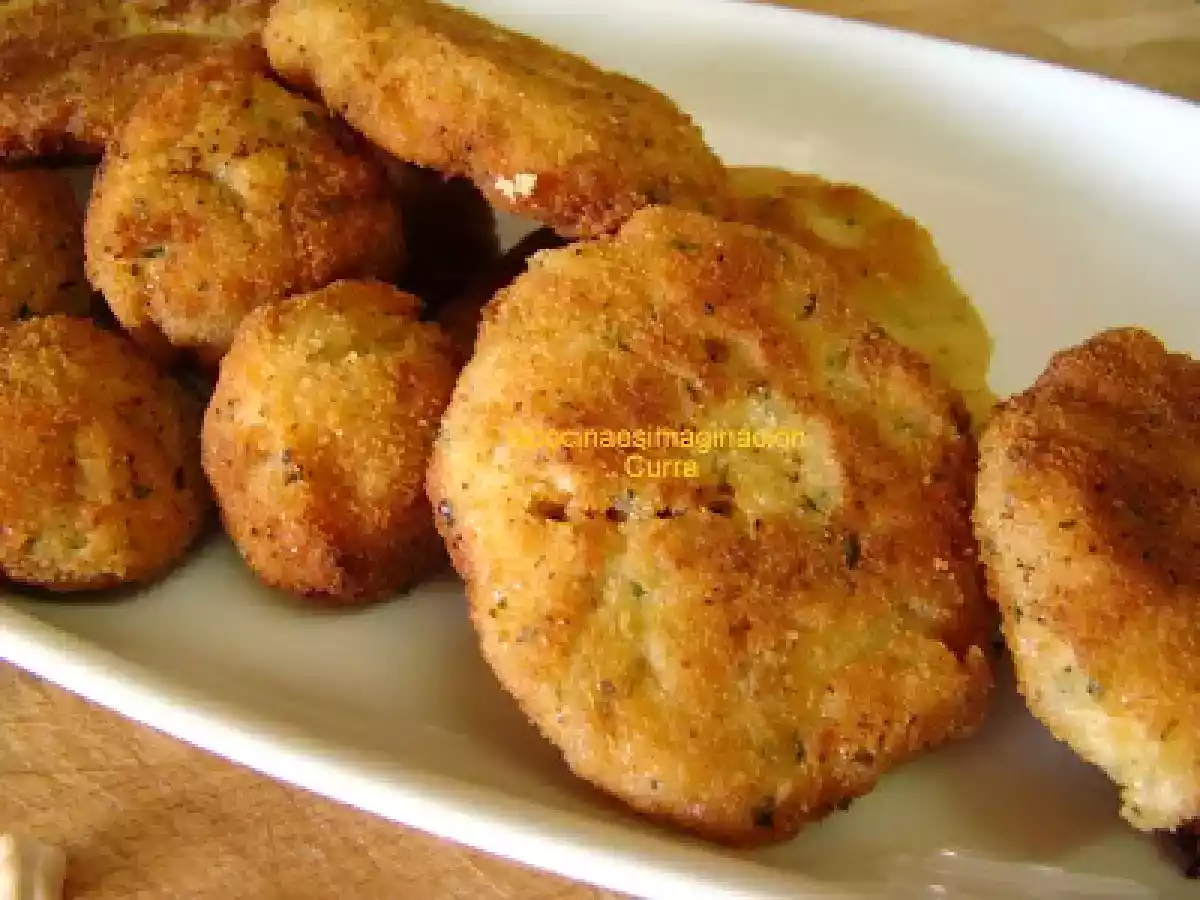 Tortitas de garbanzos con bacalao y gambas - foto 2