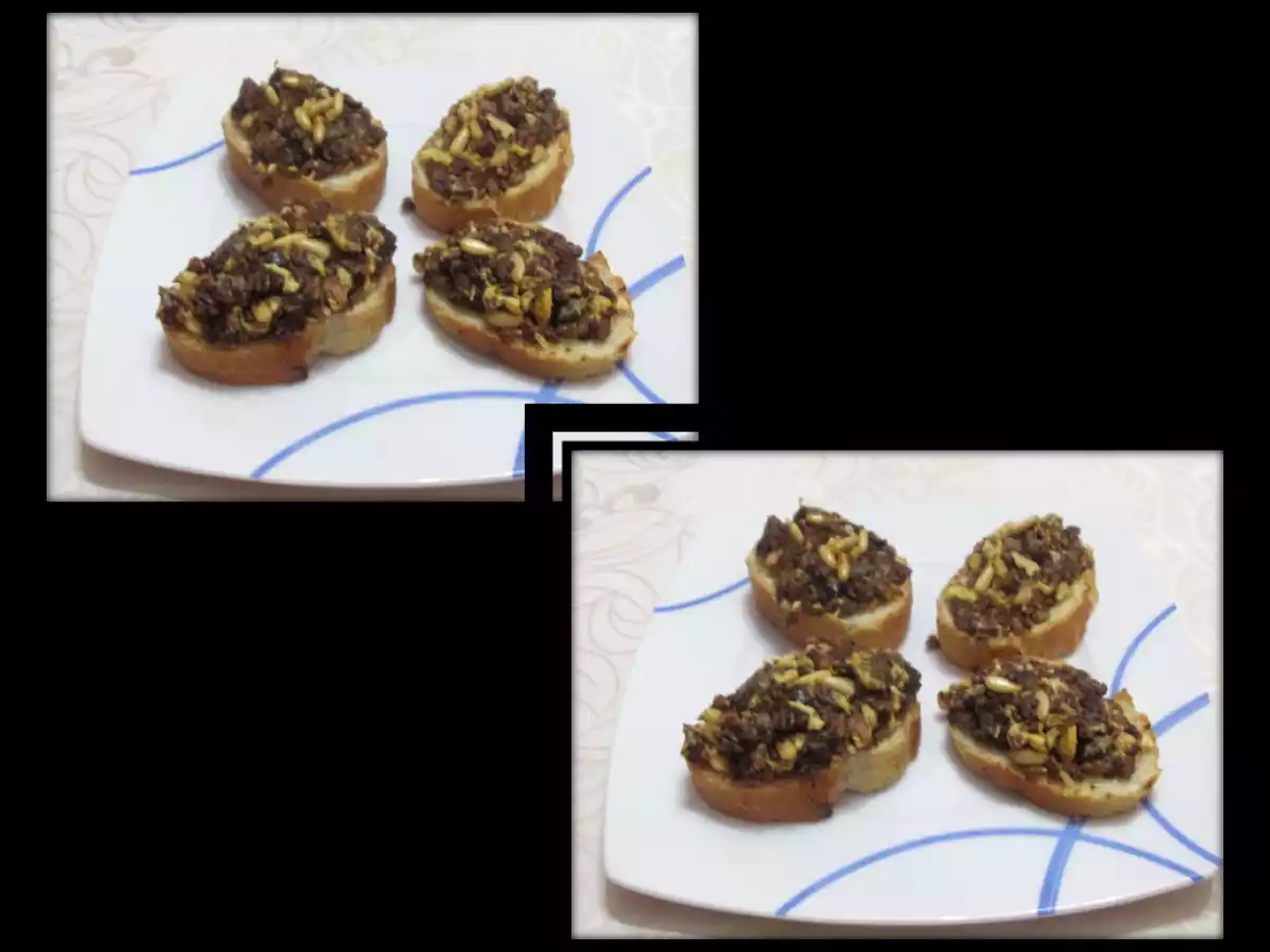 TOSTA DE MORCILLA DE ARROZ CON PIÑONES