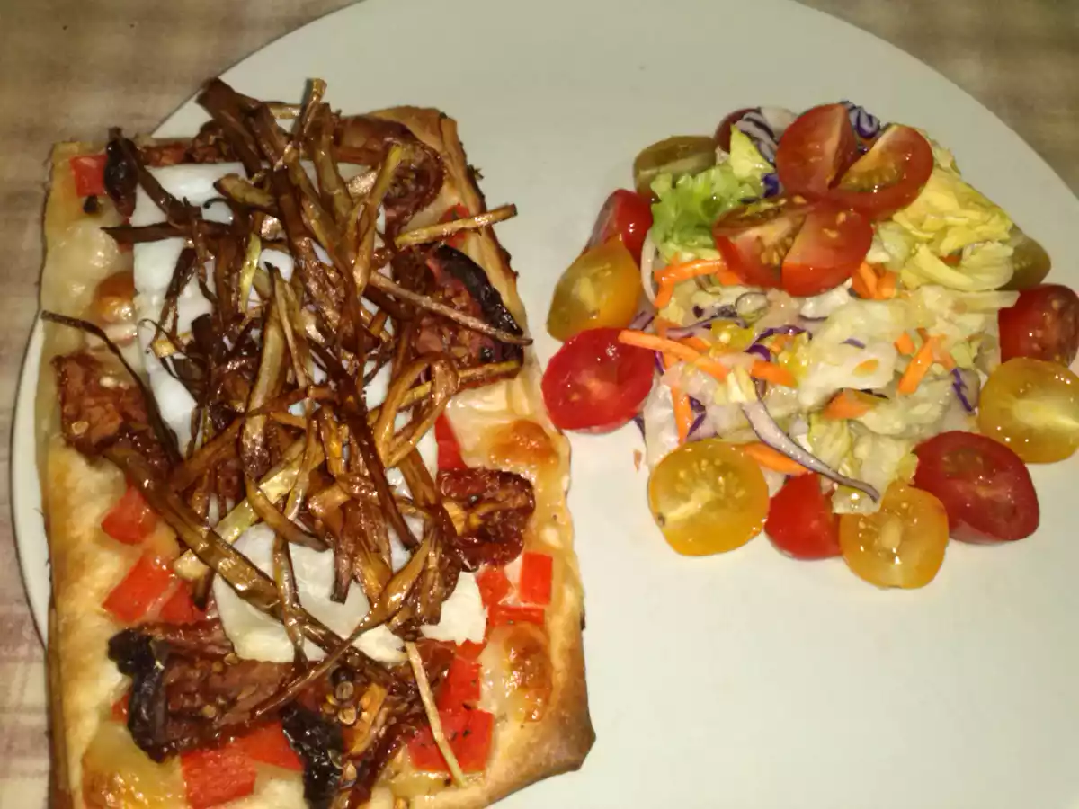 Tosta de tomate seco y bacalao!