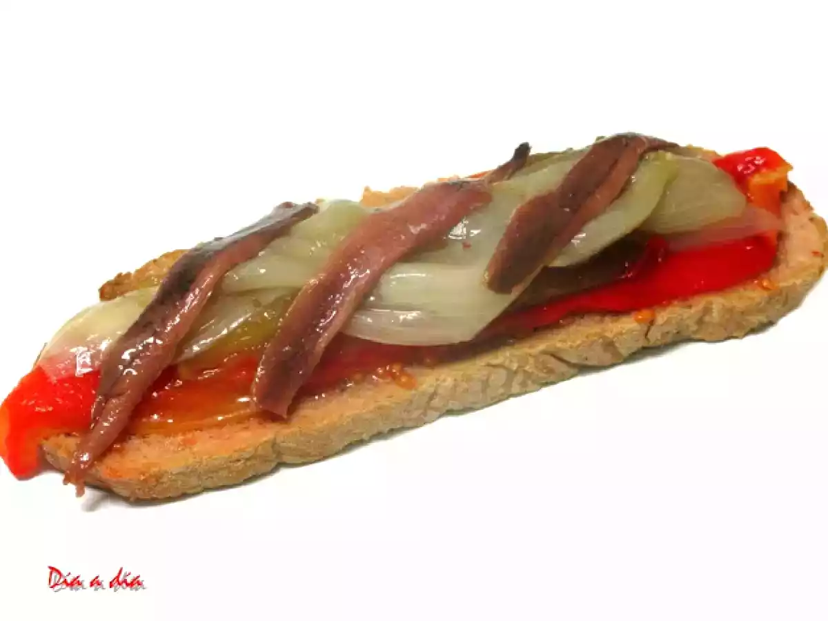 Tosta de Verduras Asadas y Anchoas