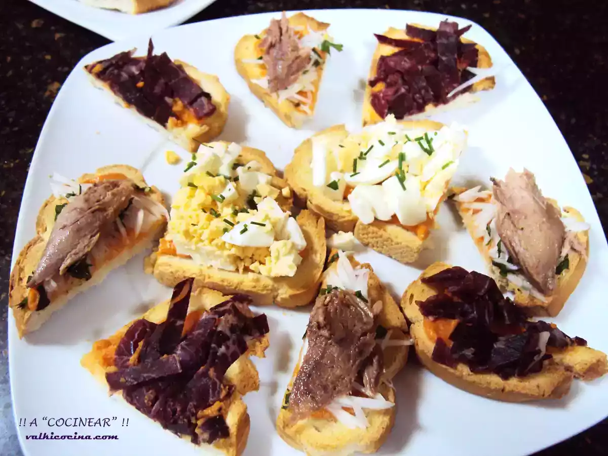 Tostas variadas con base de salmorejo - foto 9