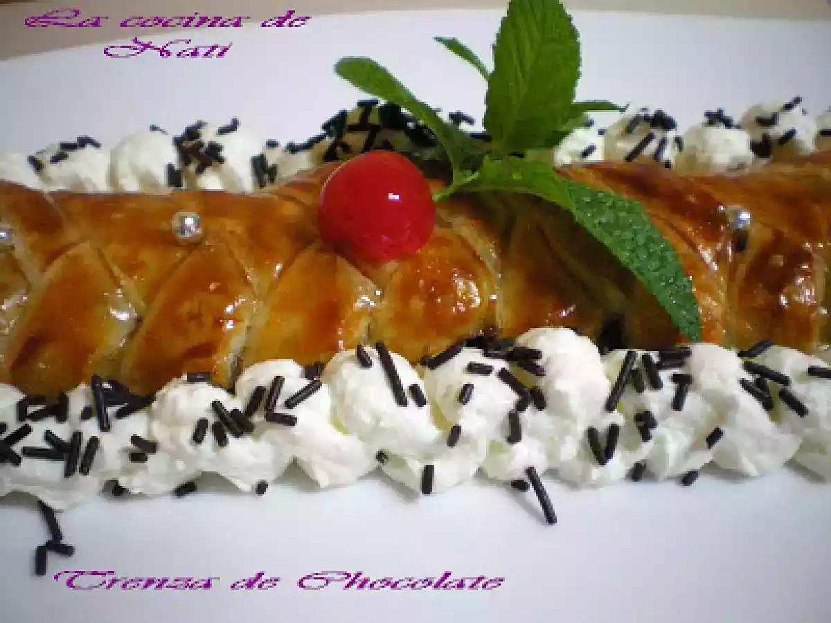 TRENZA DE CHOCOLATE Y NUECES.