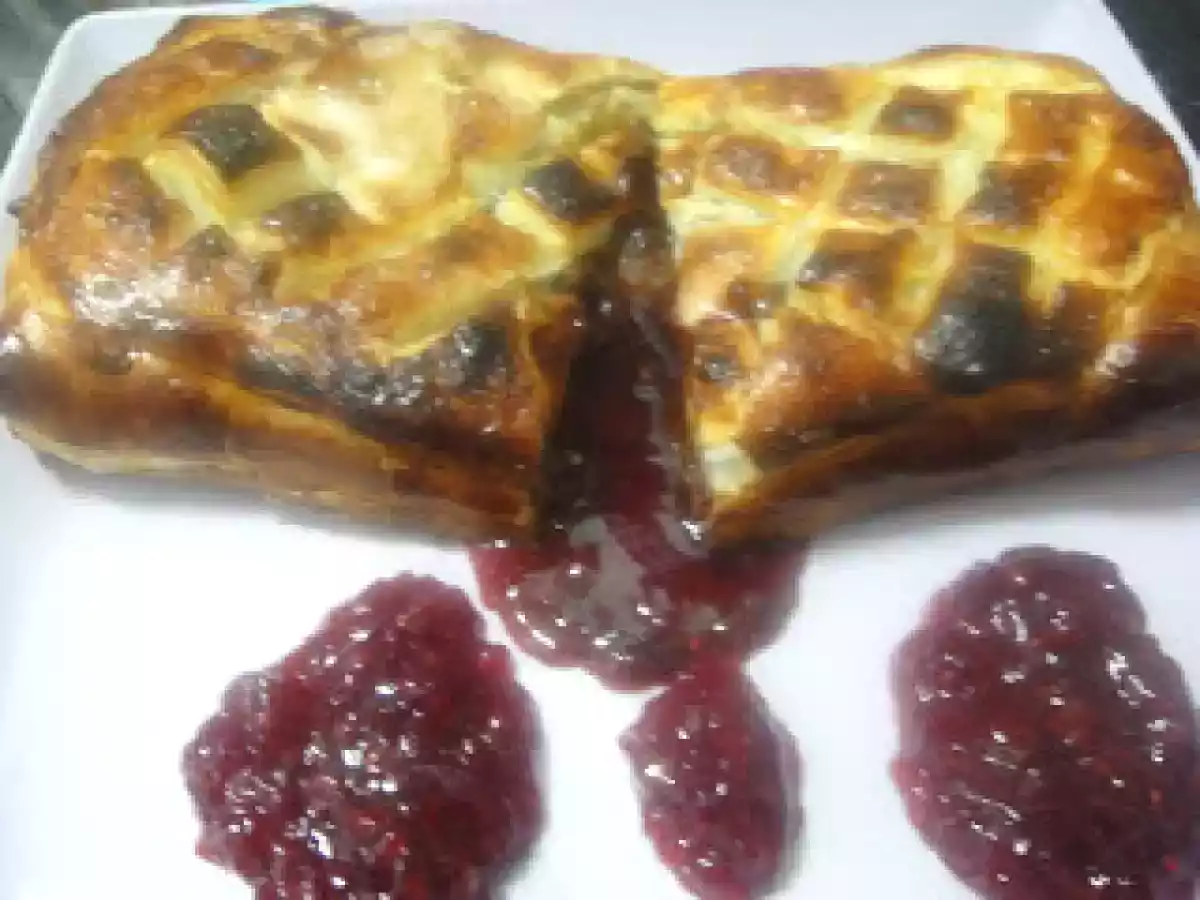 Trenza de frambuesa y chocolate