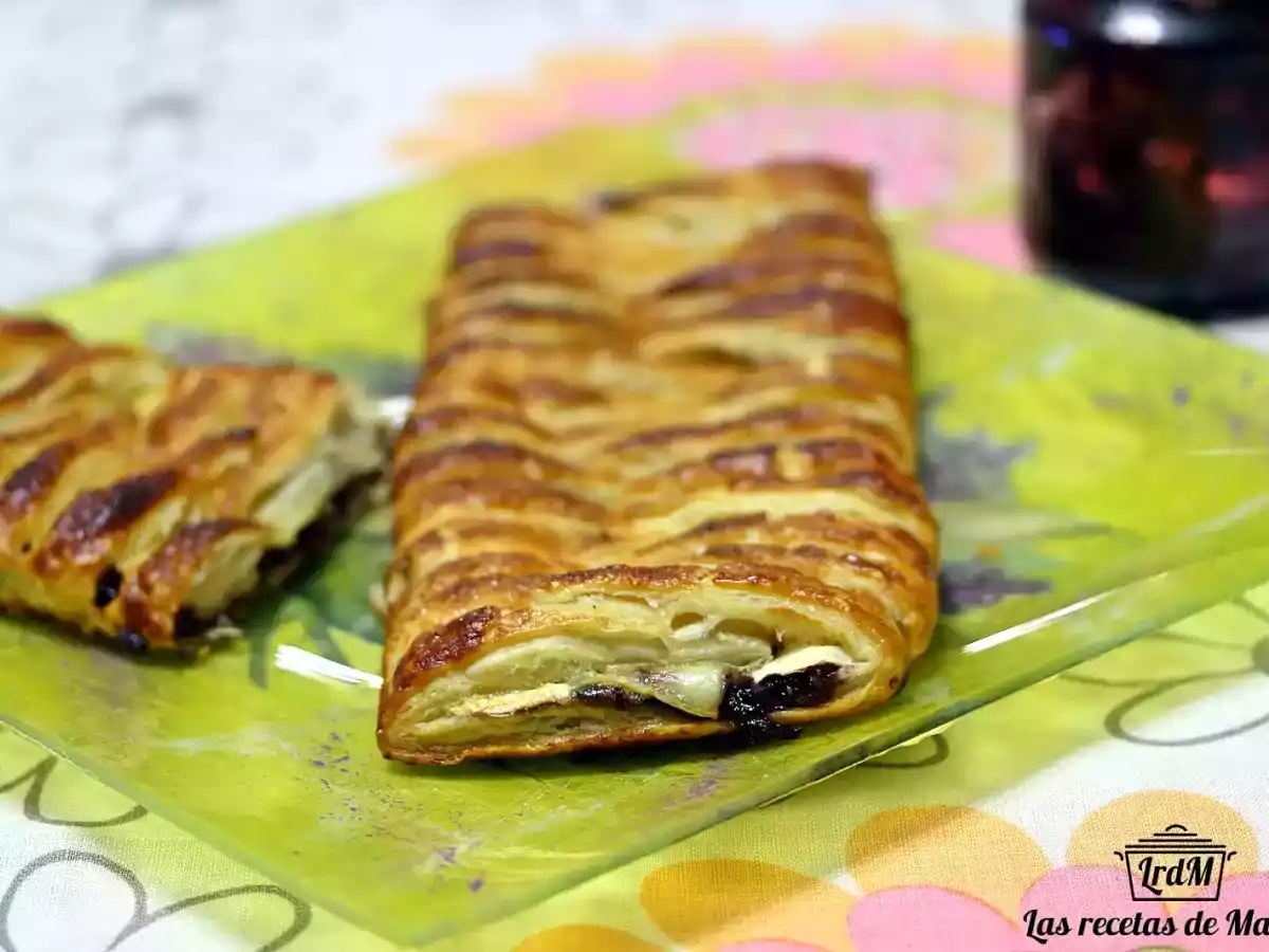 Trenza de hojaldre con queso brie y moras