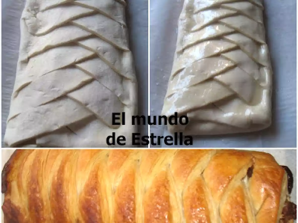 TRENZA DE HOJALDRE RELLENA DE NOCILLA