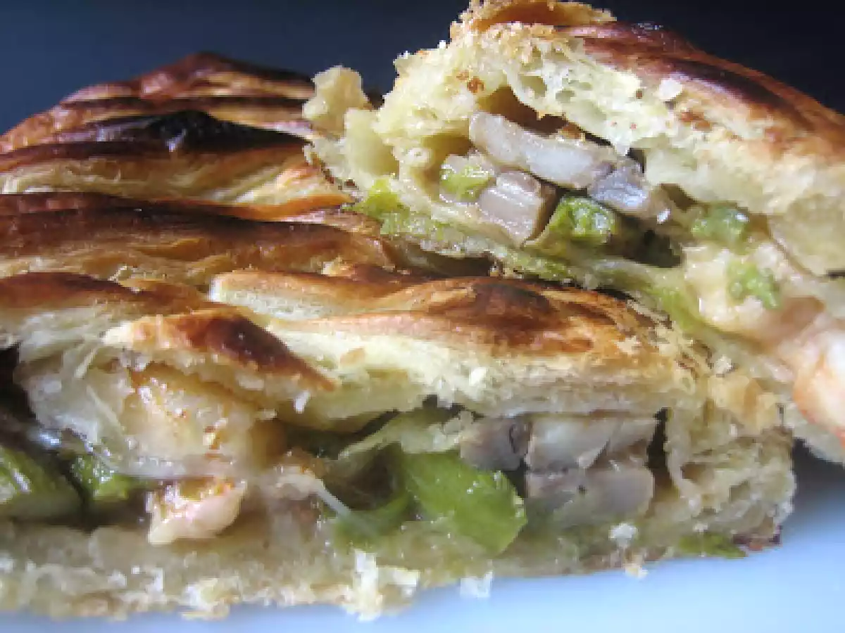 Trenza de hojaldre salada