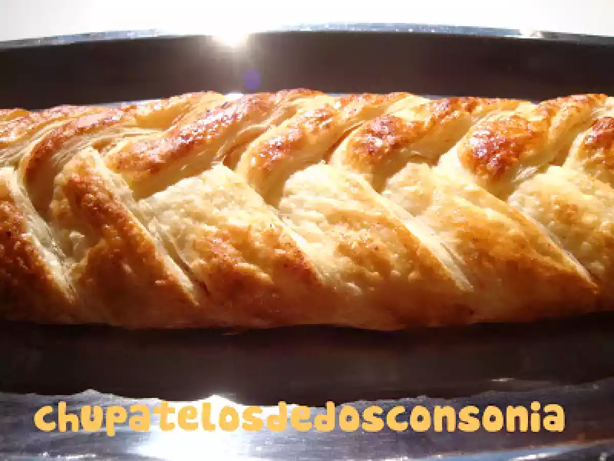 Trenza de manzanas azufaifo y chocolate blanco