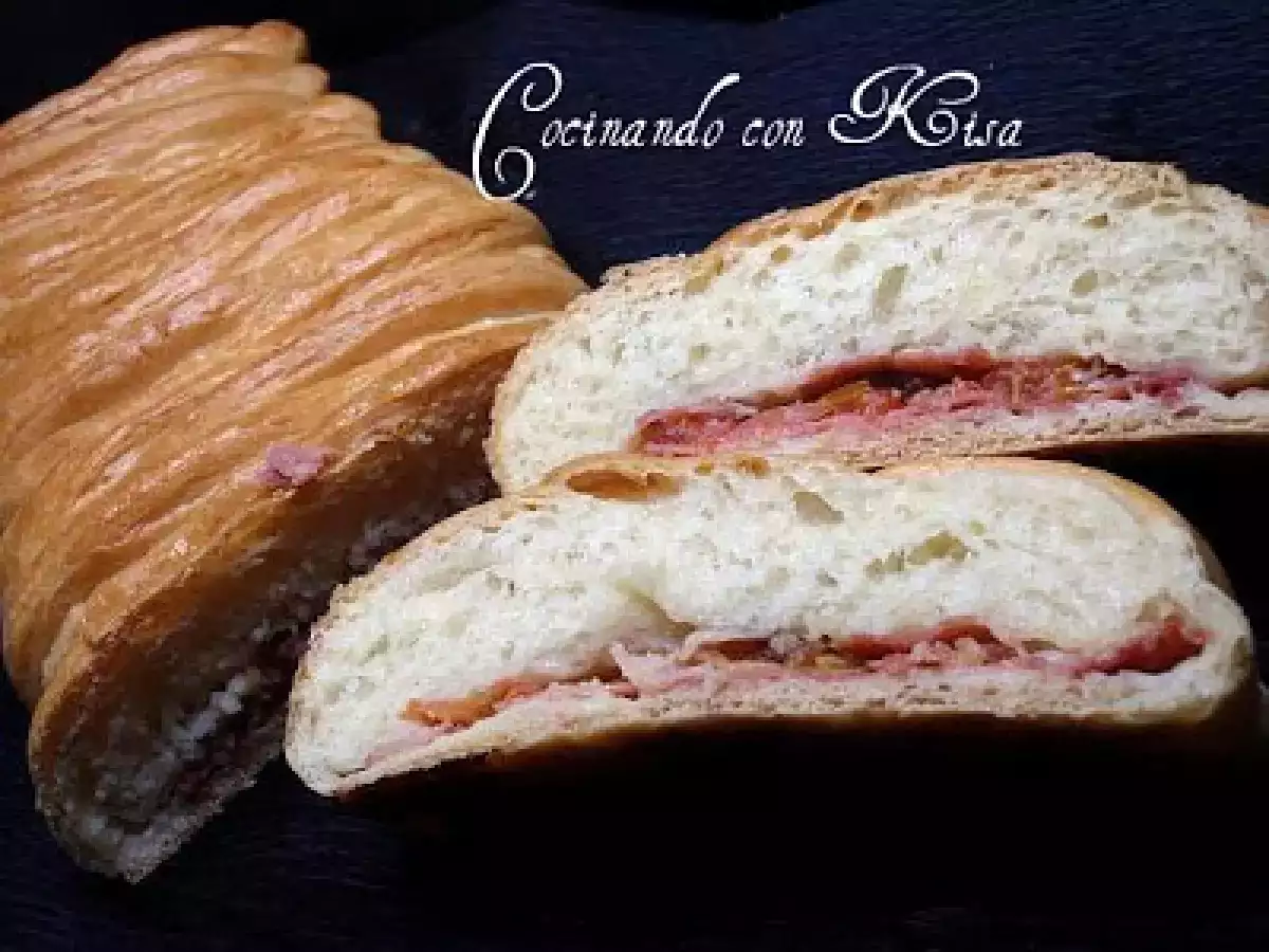 Trenza rellena de Jamón Serrano y Tomate con Paté de aceitunas negras - foto 3