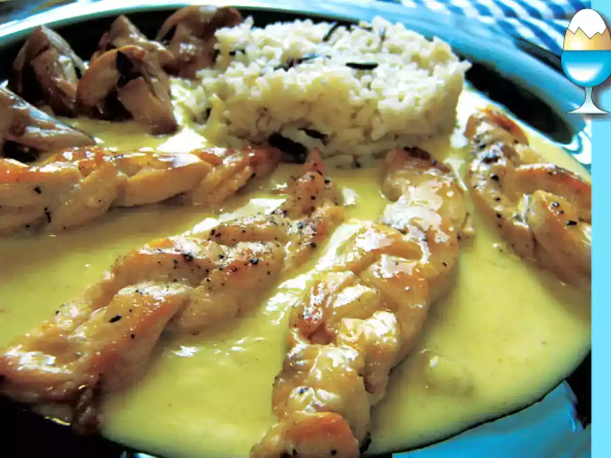 Trenzas de pollo al curry