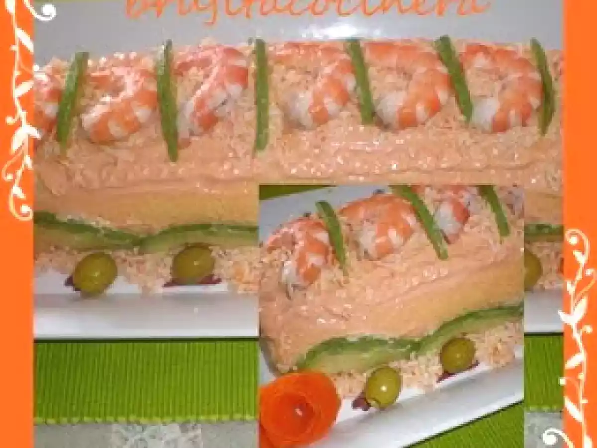 Tronco de langostinos con aguacates