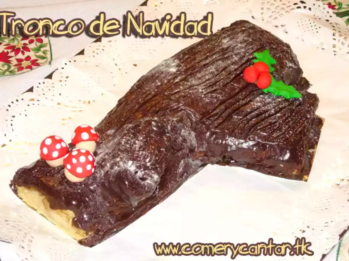 Tronco de Navidad de Crema