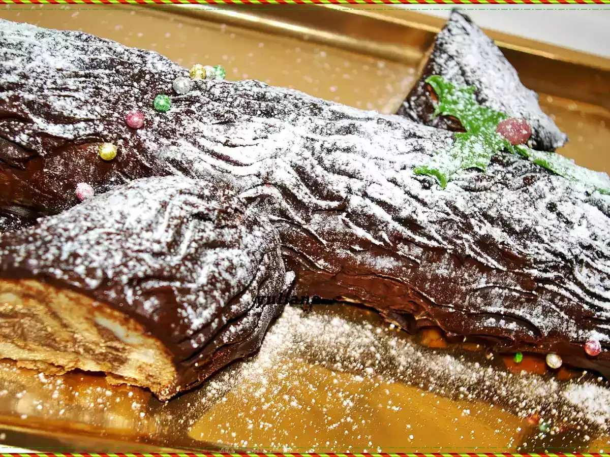 Tronco de navidad de galleta tostada