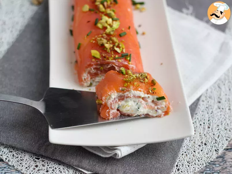 Tronco de salmón con queso ricotta y pistachos, foto 3