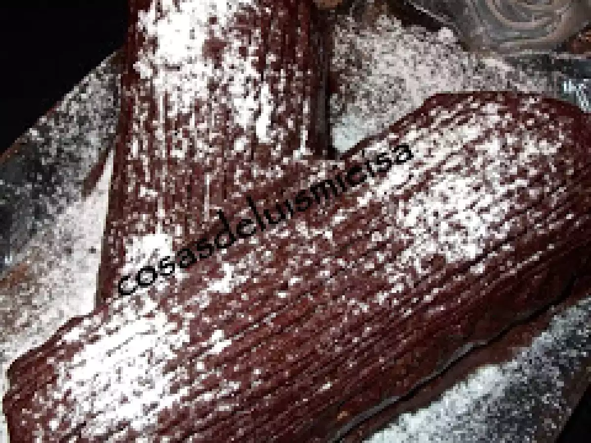 Tronco nevado de Navidad