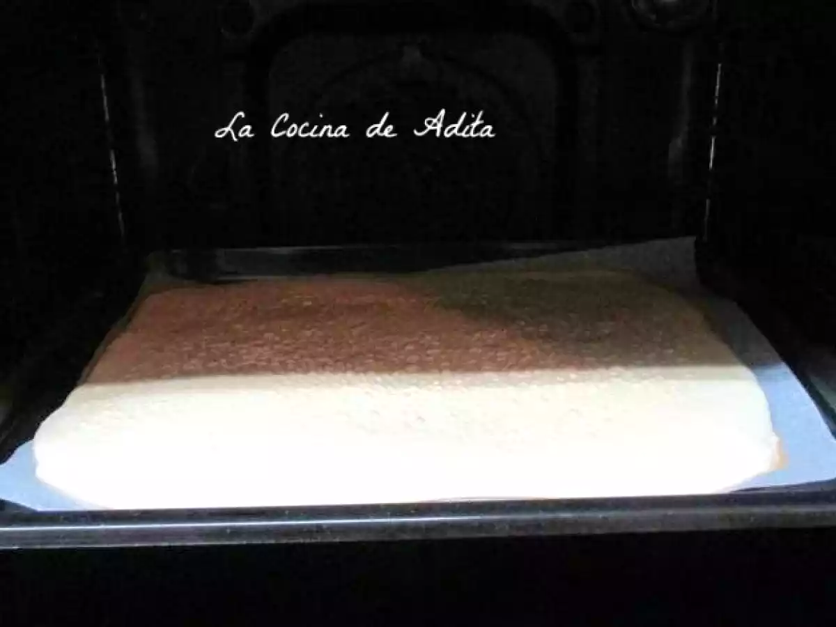 Tronco relleno de turrón con bizcocho esponja de pistacho - foto 4