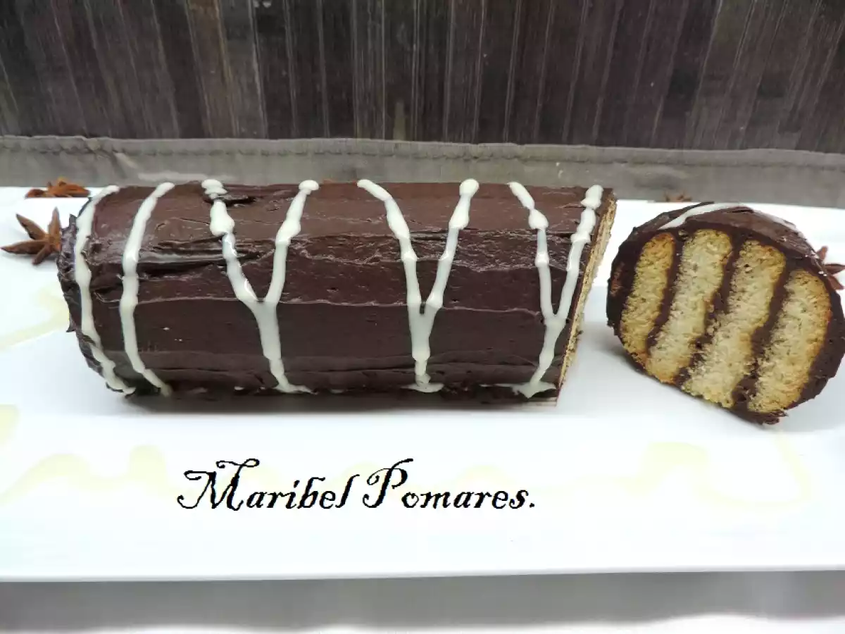 Tronco tarta de galletas