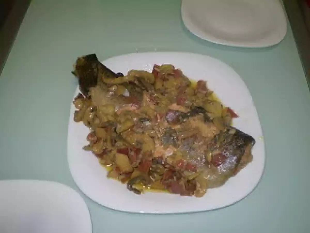 TRUCHA CON JAMÓN Y CHAMPIÑONES