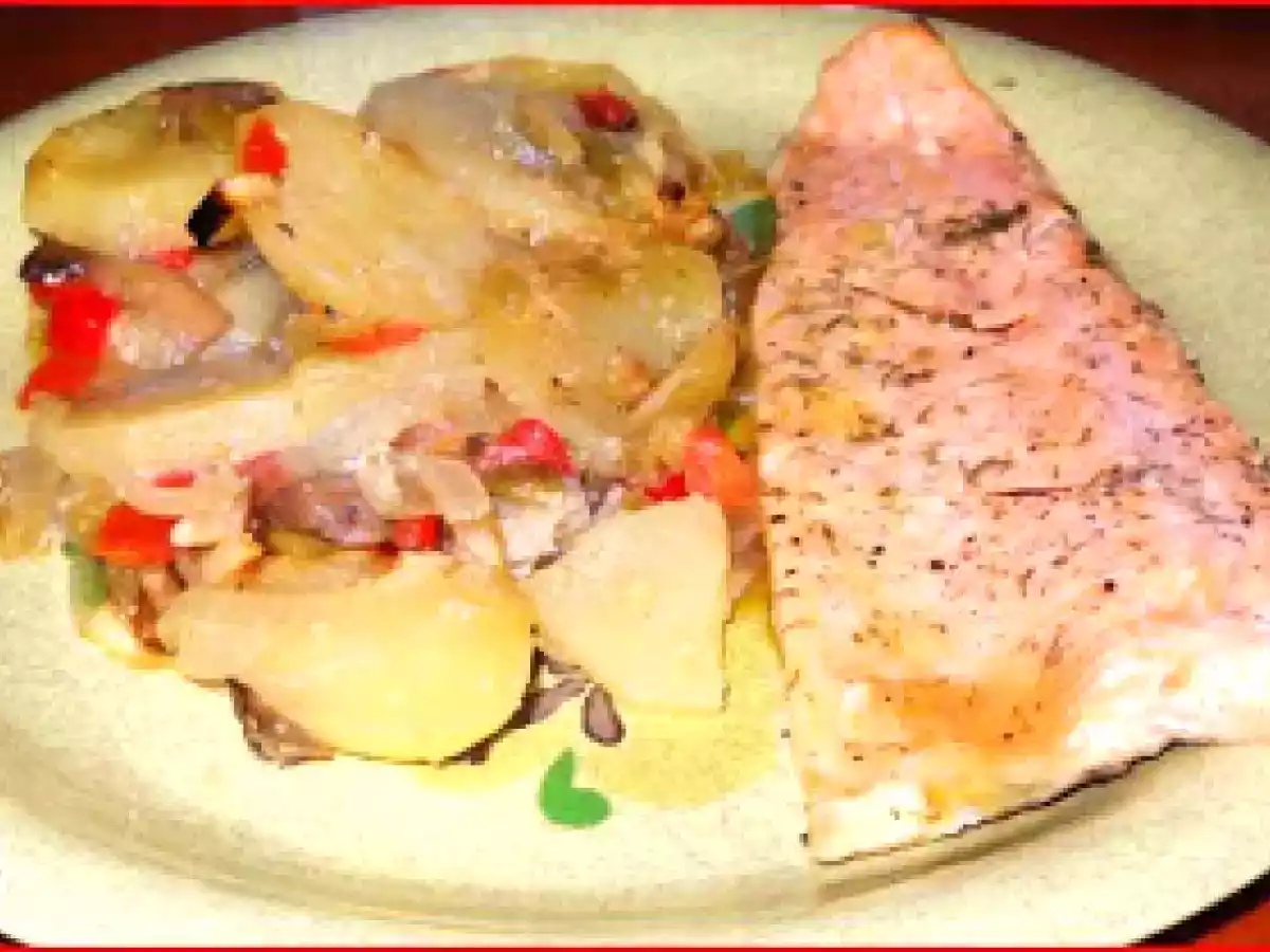 Trucha en papillote y patatas asadas