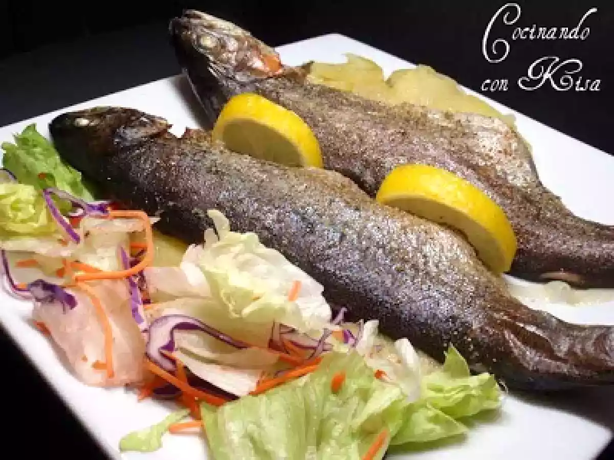 Truchas rellenas al horno (horno tradicional)