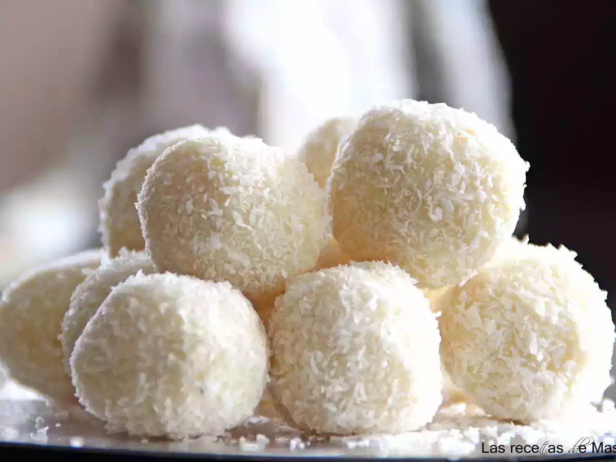 Trufas de chocolate blanco y coco