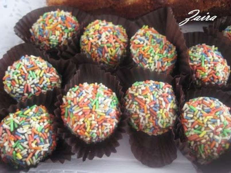 Trufas de Nutella con fideos de colores, foto 1