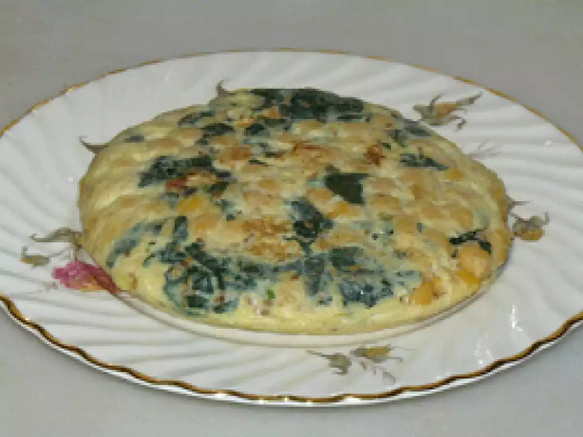 Truita de cigrons amb espinacs