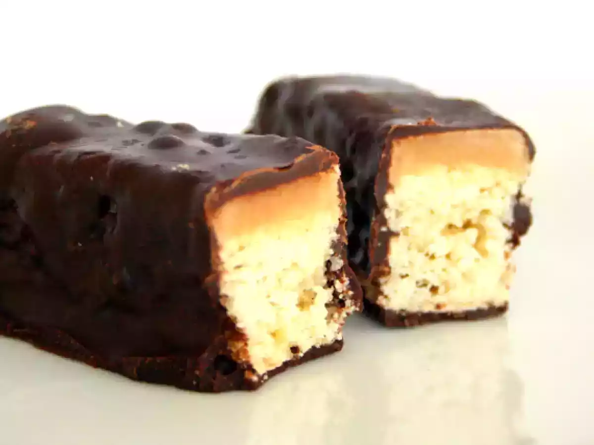 Twix caseros de toffee y chocolate negro