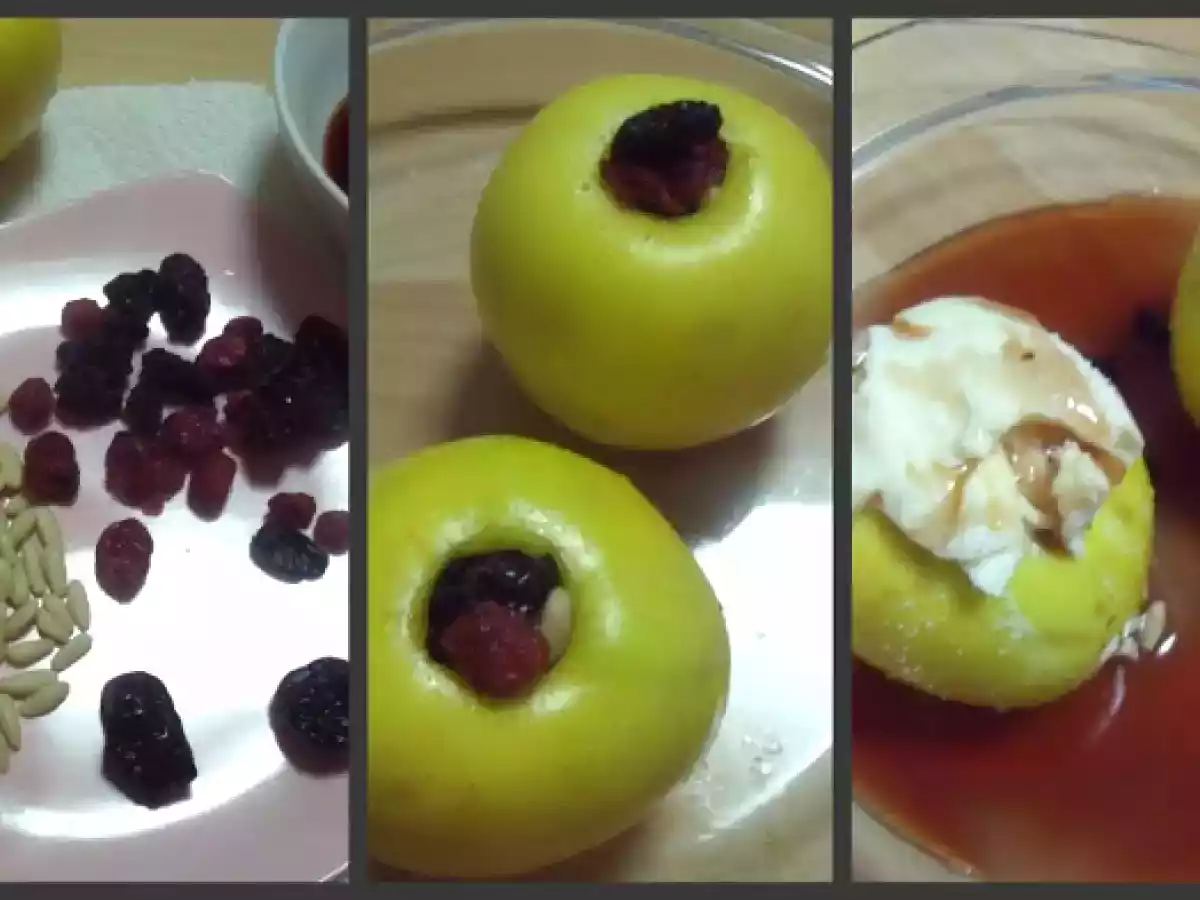 Un postre especial: manzanas asadas con vino tinto y morcilla de arroz - foto 2