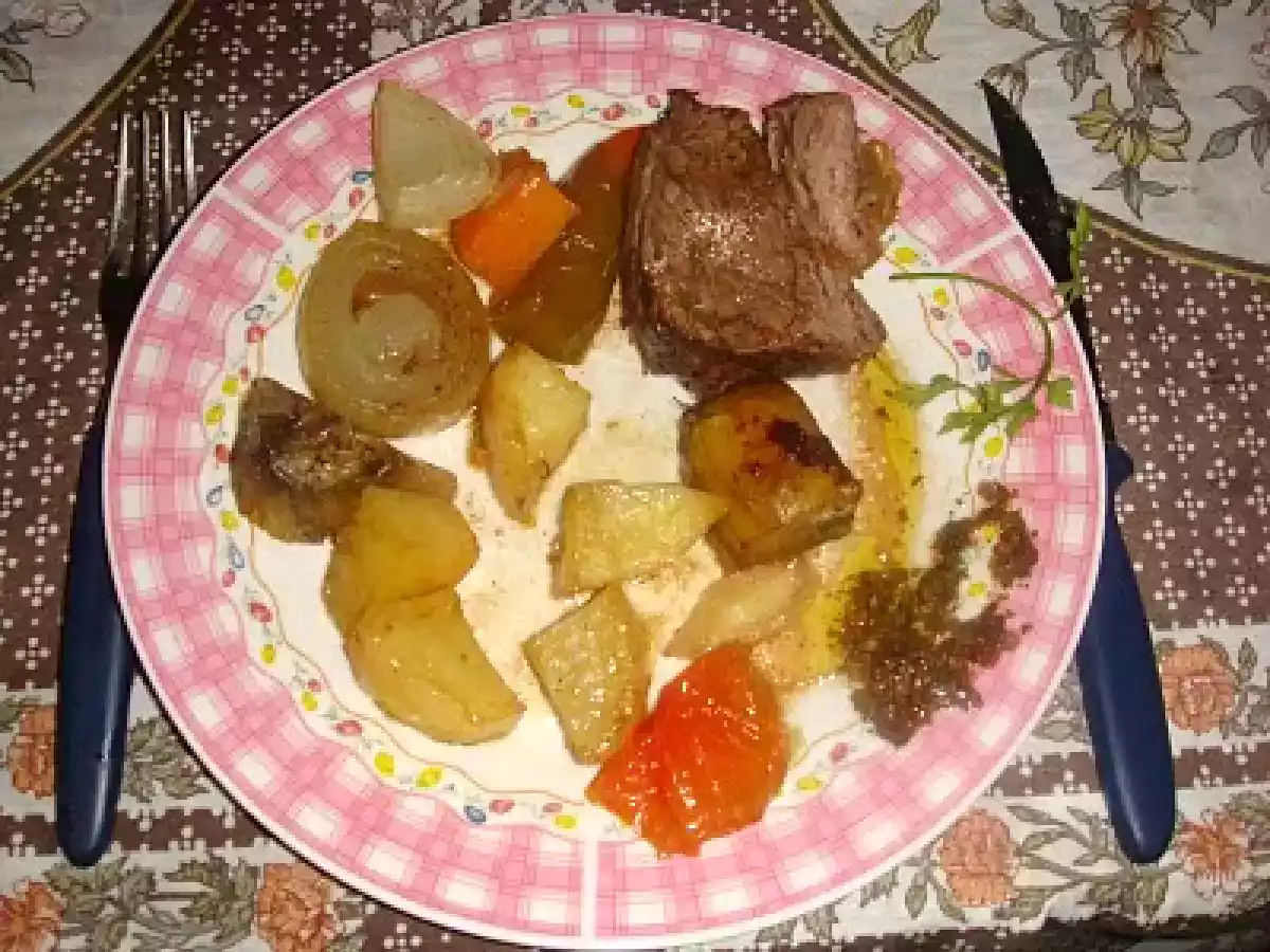 Vacio a la mostaza y finas hierbas