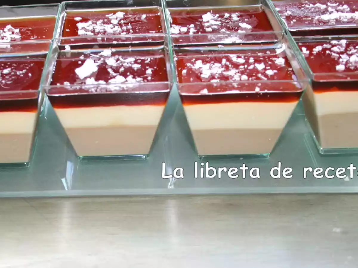 Vasito de foie tricolor