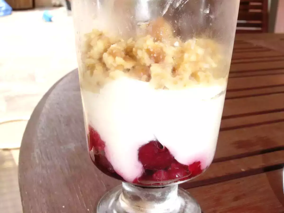 Vasito de pastel de queso al revés