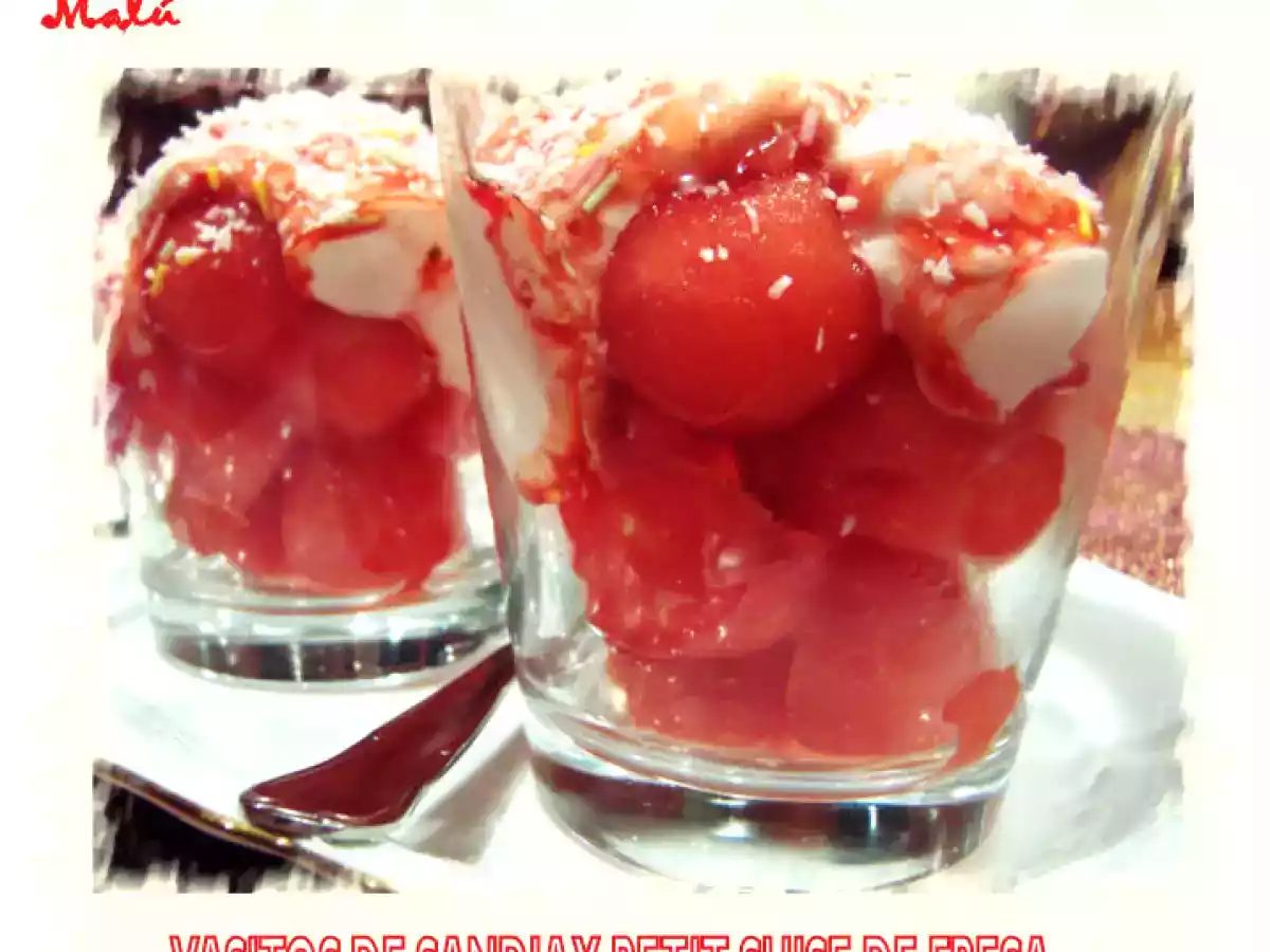 VASITOS DE SANDIA CON PETIT SUISE DE FRESA - foto 2