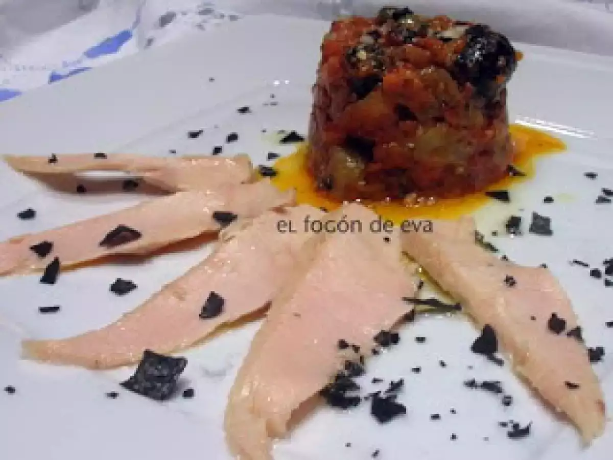 VENTRESCA DE ATUN CON CAPONATA DE BERENJENAS A LA SICILIANA - foto 5