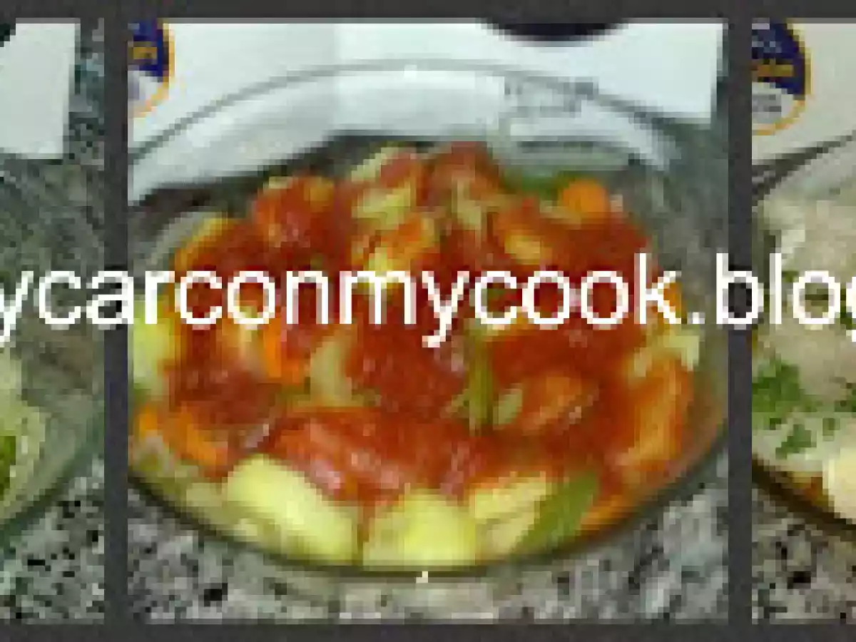 Ventresca de merluza con patatas al microondas