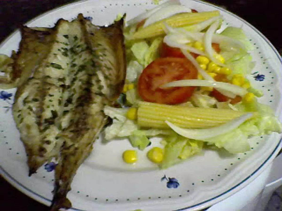 Verdel Asado con Ensalada