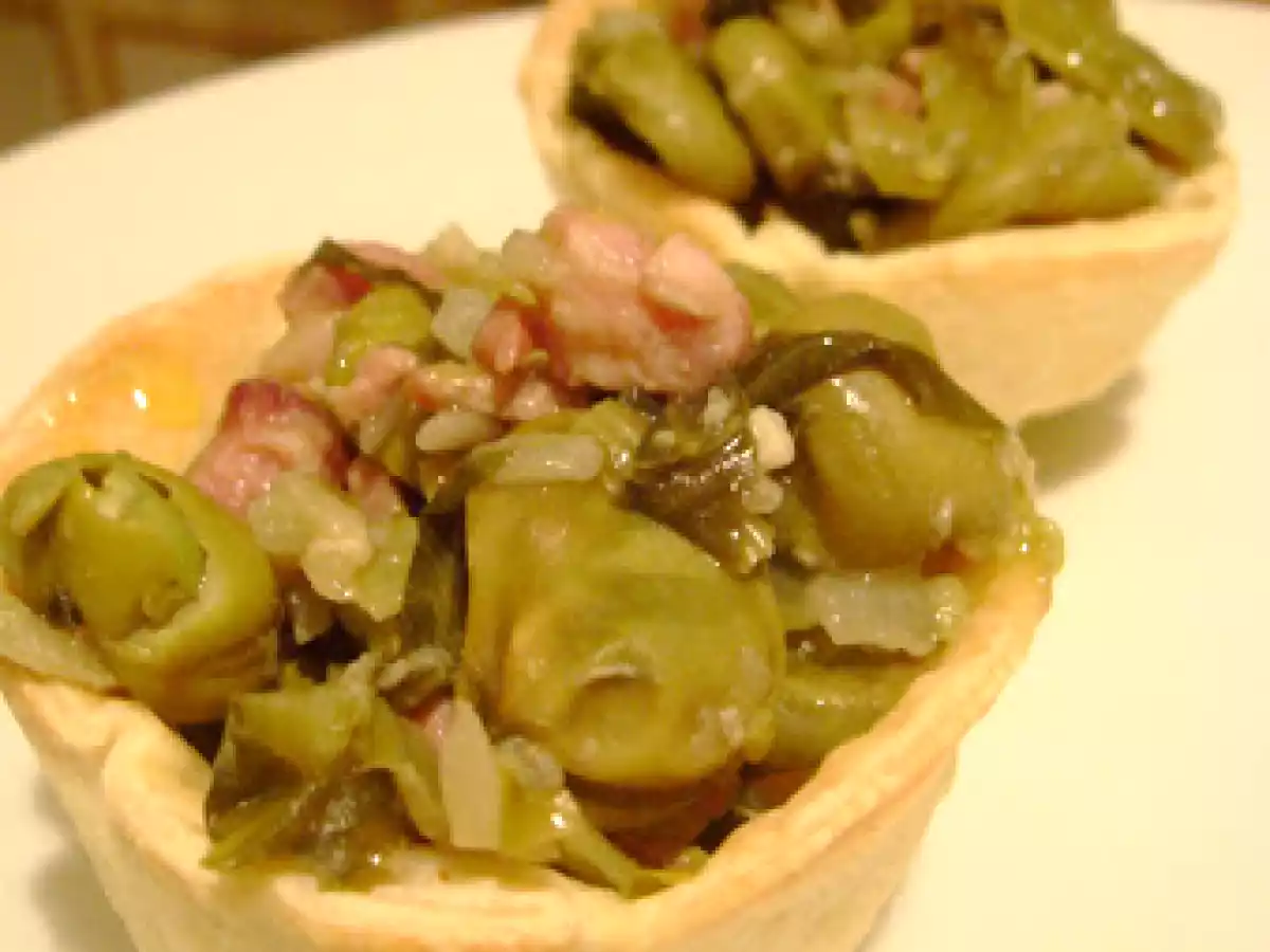 Verdes de Invierno: Cestillos Rellenos de Achicoria, Habas y Bacon. - foto 3
