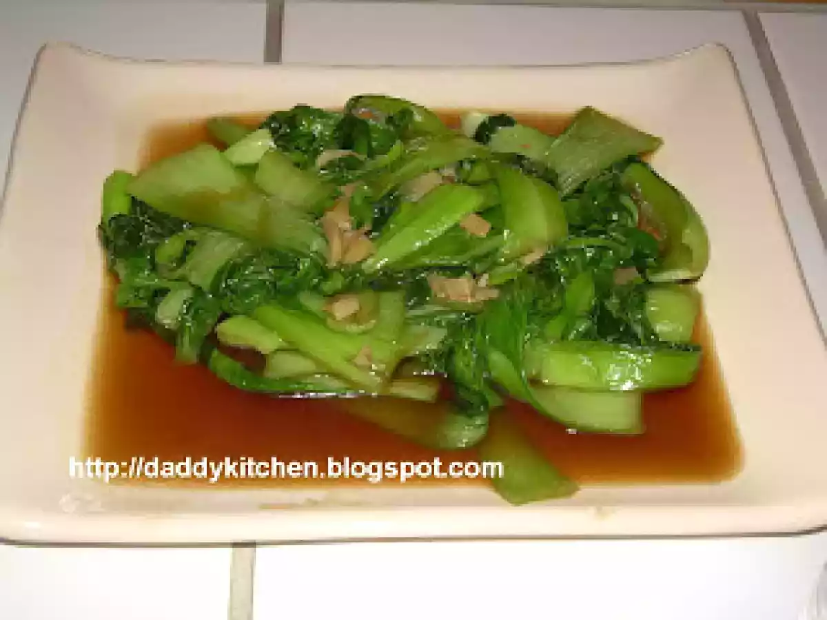 Verdura china (Bok Choy) salteada con salsa de ostras