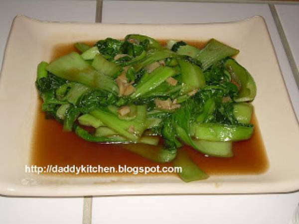 Verdura china (Bok Choy) salteada con salsa de ostras