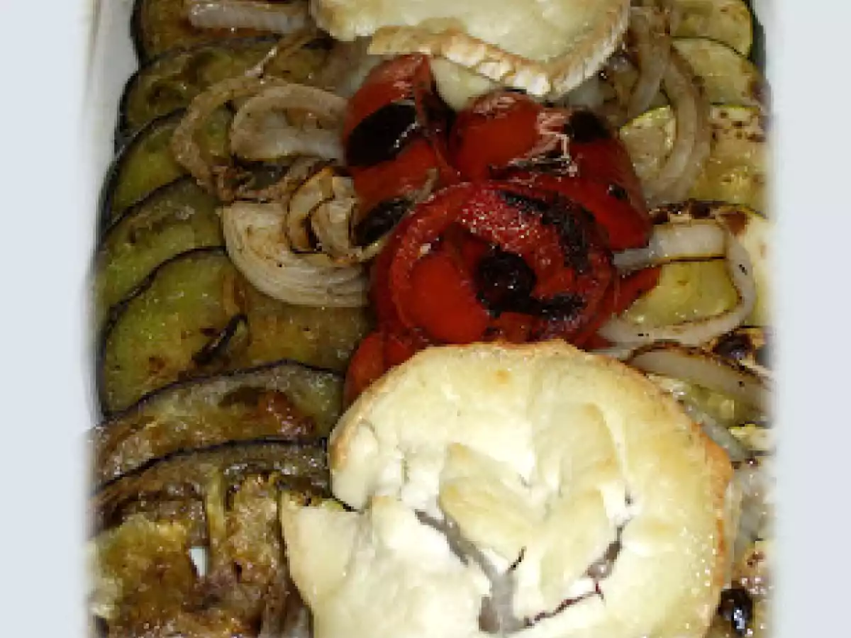 Verduras a la plancha con rulo de cabra