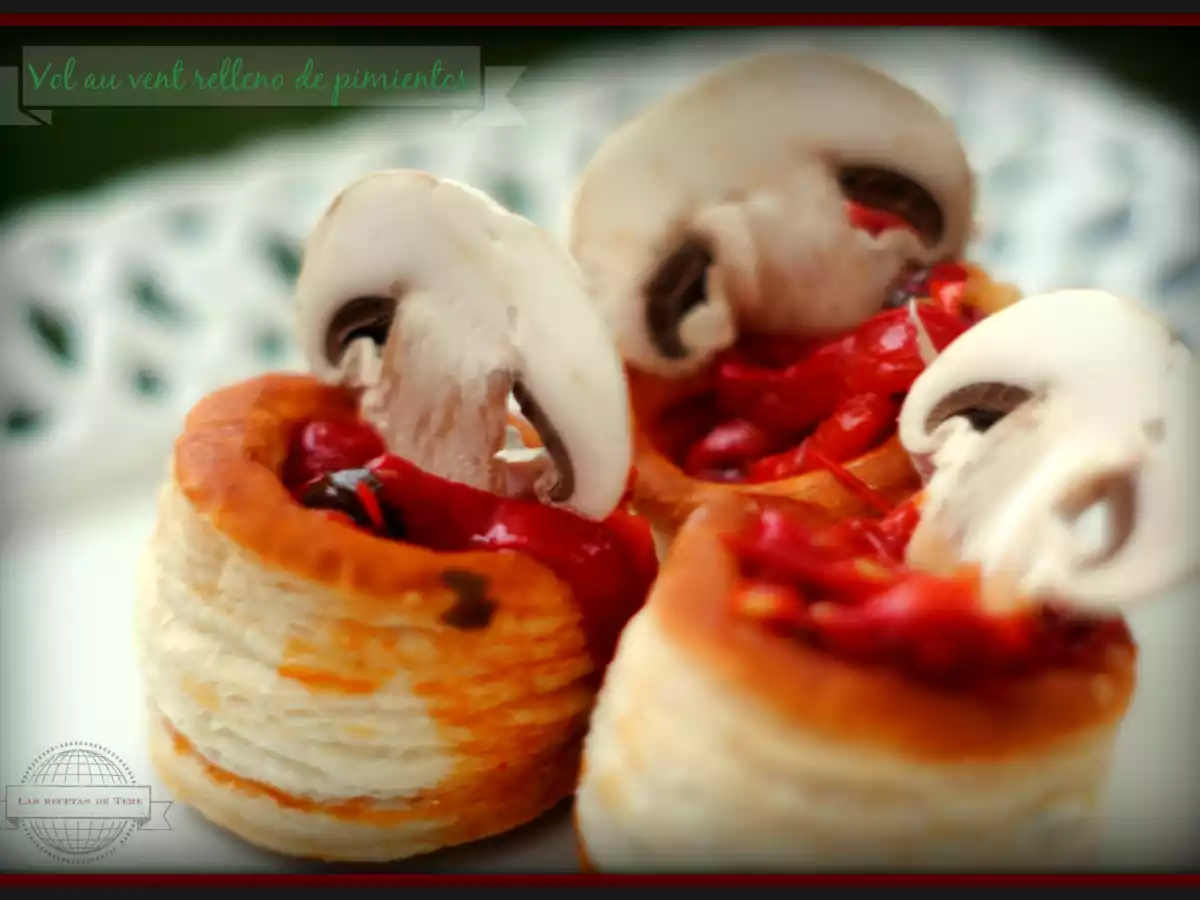 Vol au vent relleno de pimientos asados