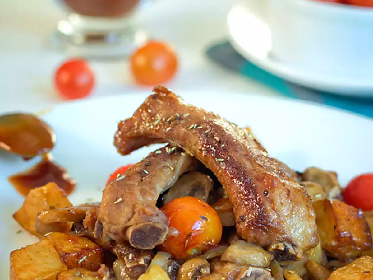 Wok de costillas de cerdo y champiñones - foto 2