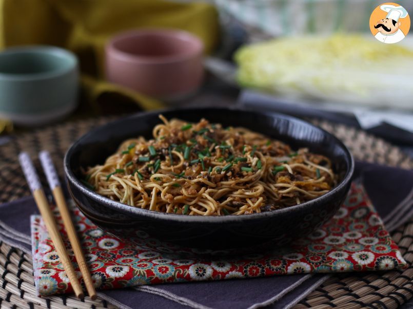 Wok de fideos chinos, verduras y proteina de soja texturizada ¡Una receta vegana! - foto 4