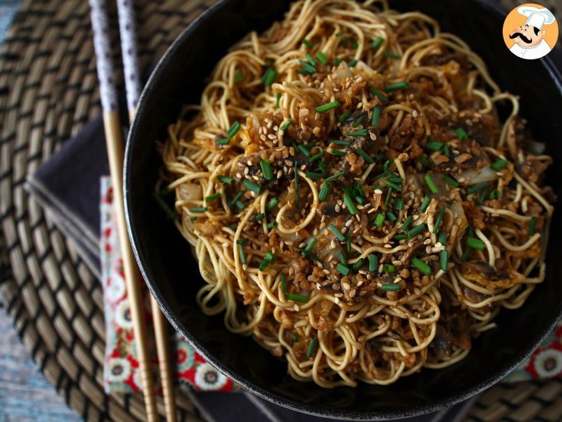 Wok de fideos chinos, verduras y proteina de soja texturizada ¡Una receta vegana! - foto 5