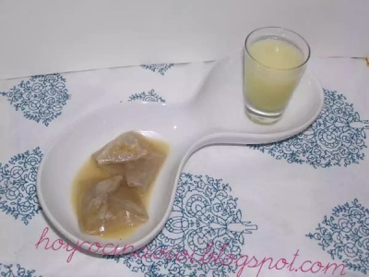 Won-ton de rosas con jamón y agua de melón.Emulando a El Bulli