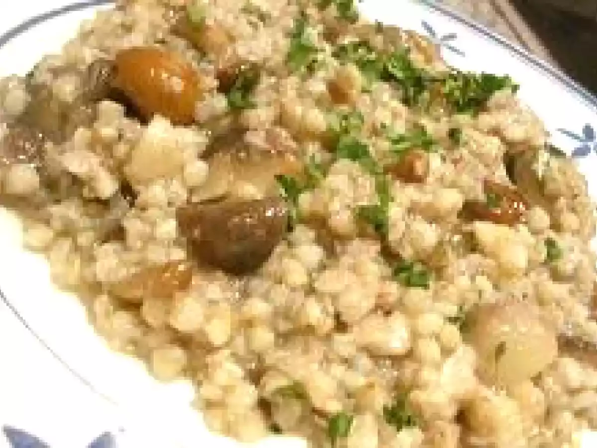 Zuppa di grano saraceno con funghi (Sopa de trigo saraceno con setas)